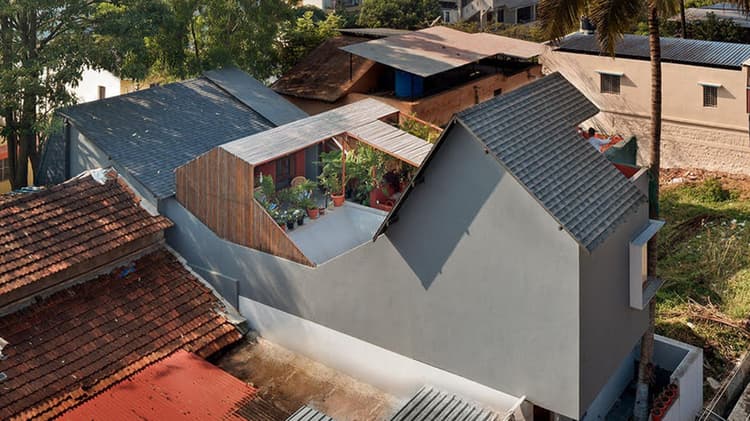 House with Different Roofs