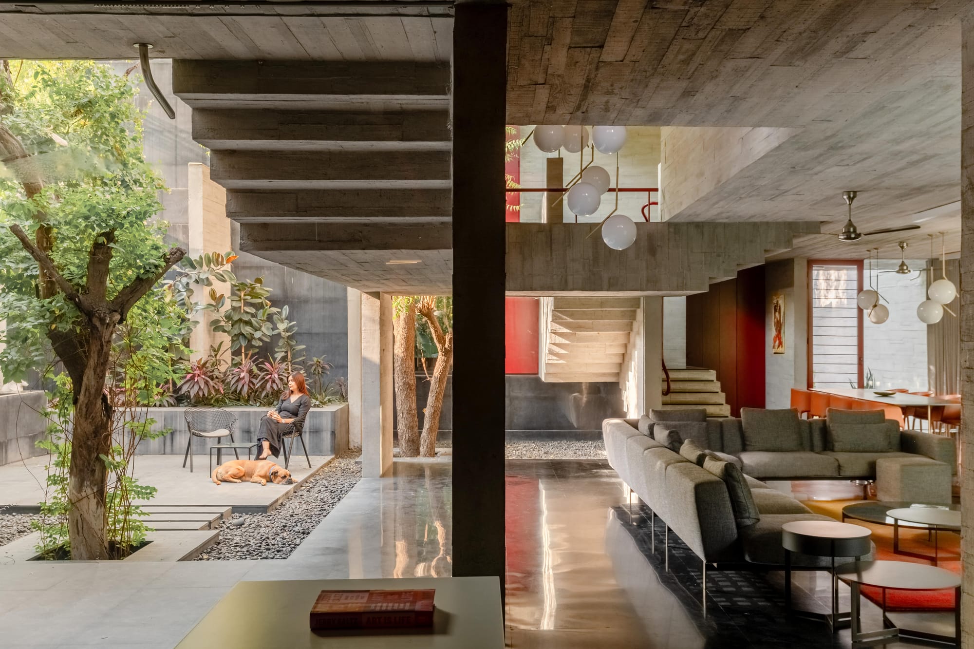 Trees Sliced Through: This Ahmedabad Home Flourishes Under the Canopy of 23 Neem Trees